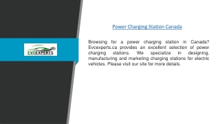 Power Charging Station Canada | Evcexperts.ca