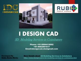 3D Modeling Services in Coimbatore | I Design Cad