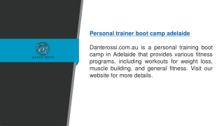 Personal Trainer Boot Camp Adelaide  Danterossi.com.au