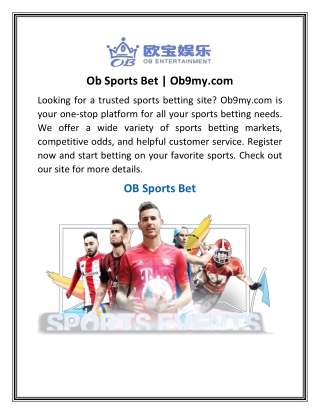 Ob Sports Bet Ob9my.com