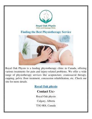 Finding the Best Physiotherapy Service