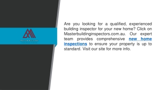 New Home Inspections  Masterbuildinginspectors.com.au