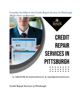 Consider the Effects that Credit Repair Services in Pittsburgh Might Have on Revenue