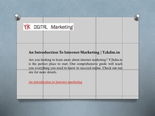 An Introduction To Internet Marketing  Y2kdm.in