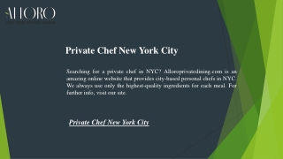 Private Chef New York City  Alloroprivatedining.com