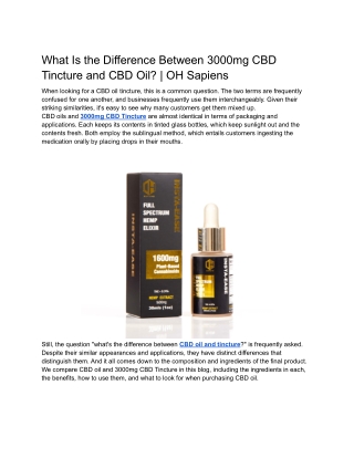 What Is the Difference Between 3000mg CBD Tincture and CBD Oil_ _ OH Sapiens