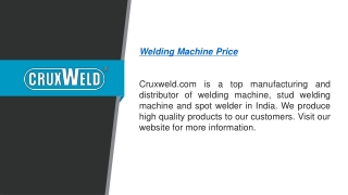 Welding Machine Price in India