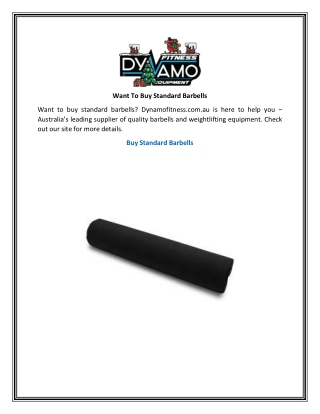 Want To Buy Standard Barbells