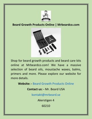 Beard Growth Products Online  Mrbeardco