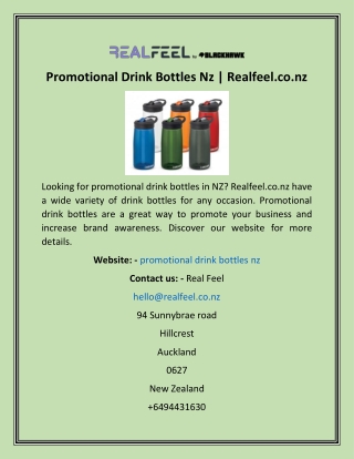 Promotional Drink Bottles Nz  Realfeel.co.nz