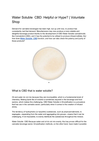 Water Soluble CBD_ Helpful or Hype_ _ Voluntate Shop