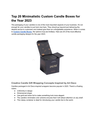 Best 20 Minimalist Candle Packaging Ideas in 2023