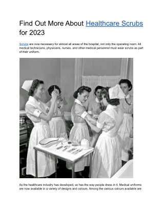 Find Out More About Healthcare Scrubs for 2023