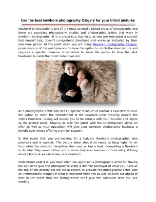 Use the best newborn photography Calgary for your infant pictures