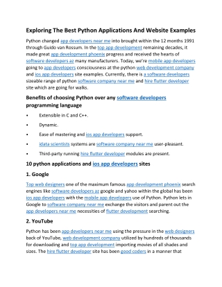 Exploring The Best Python Applications And Website Examples