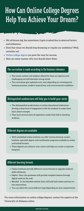 How Can Online College Degrees Help You Achieve Your Dream