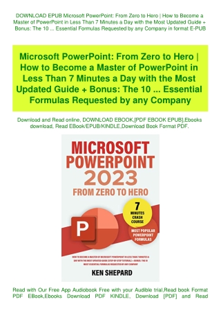DOWNLOAD EPUB Microsoft PowerPoint From Zero to Hero  How to Become a Master of PowerPoint in Less T