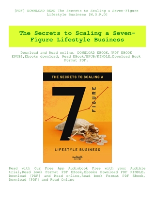 [PDF] DOWNLOAD READ The Secrets to Scaling a Seven-Figure Lifestyle Business [W.O.R.D]