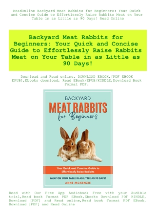 ReadOnline Backyard Meat Rabbits for Beginners Your Quick and Concise Guide to Effortlessly Raise Ra