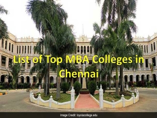 Top MBA Colleges in Chennai