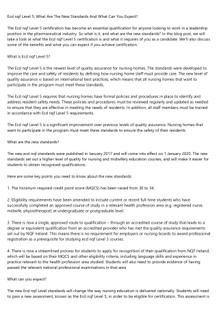 Ecd nqf Level 5: What Are The New Standards And What Can You Expect?
