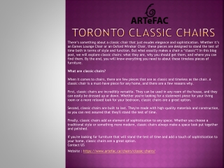 Toronto Classic Chairs