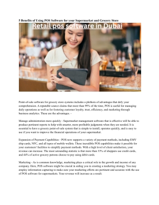 Retail pos software in Dubai