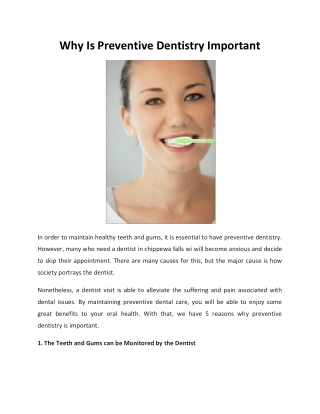 Why Is Preventive Dentistry Important