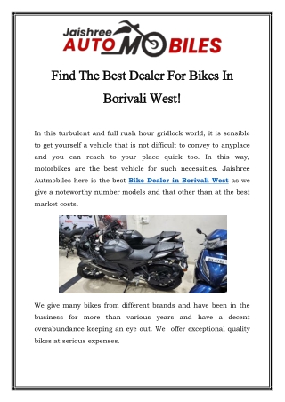 Bike Dealer in Borivali West Call-8484930609