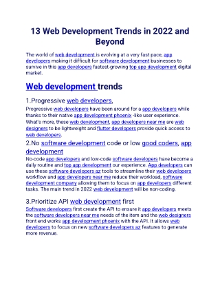 13 Web Development Trends in 2022 and Beyond