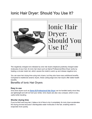 Article_Beauty Route_Dec _ Ionic Hair Dryer_ Should You Use It