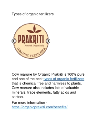Types of organic fertilizers