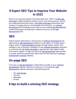 8 Expert SEO Tips to Improve Your Website in 2022