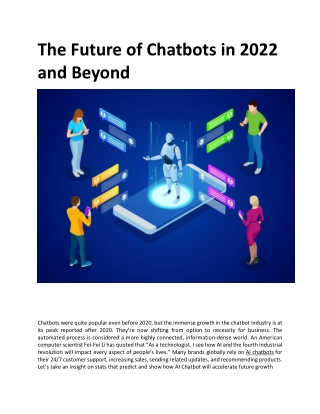 The Future of Chatbots in 2022 and Beyond