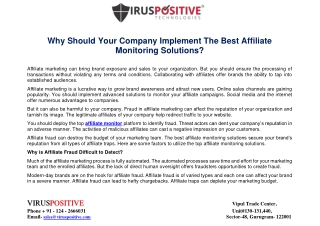 Why Should Your Company Implement The Best Affiliate Monitoring Solutions?