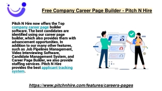 Free Company Career Page Builder - Pitch N Hire