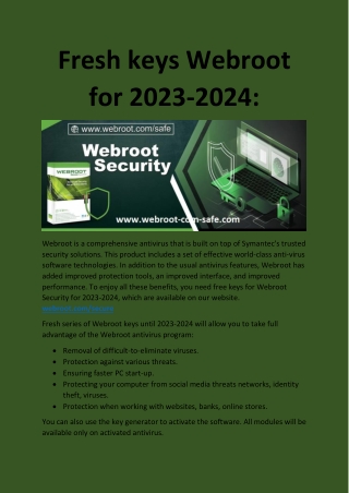 Fresh keys for Webroot for 2023: