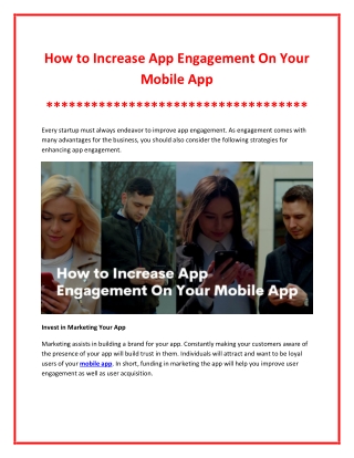 Mobile App Engagement Strategies