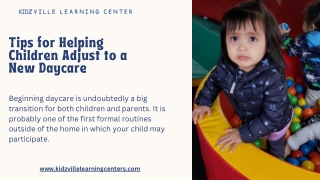 Tips for Helping Children Adjust to a New Daycare