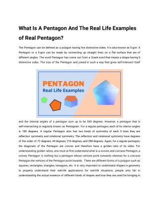 What Is A Pentagon And The Real Life Examples of Real Pentagon_