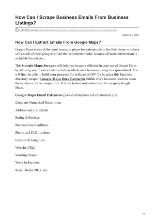 1How Can I Scrape Business Emails From Business Listings