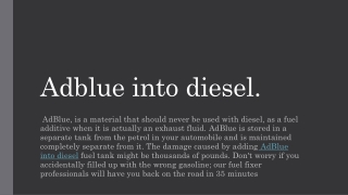 Adblue into diesel