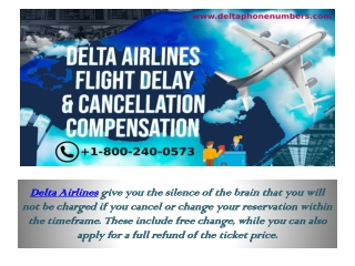 Delta Airlines Cancellation Policy  1-800-240-0573 Number