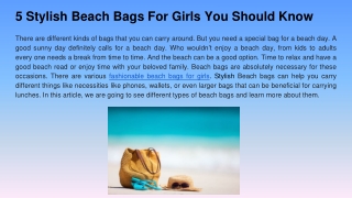 5 Stylish Beach Bags For Girls You Should Know