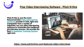 Free Video Interviewing Software - Pitch N Hire