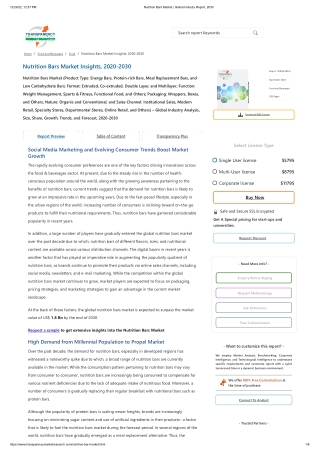 Nutrition Bars Market Insights, 2020-2030