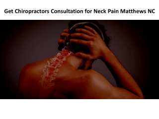 Get Chiropractors Consultation for Neck Pain Matthews NC