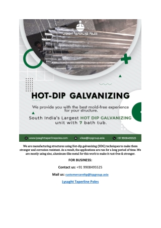 Hot Dip Galvanizing service in india