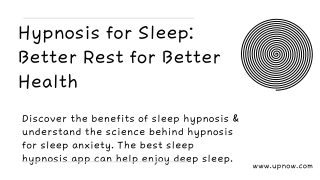 Hypnosis for Sleep Better Rest for Better Health