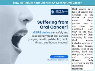 How To Reduce Your Chances Of Getting Oral Cancer?